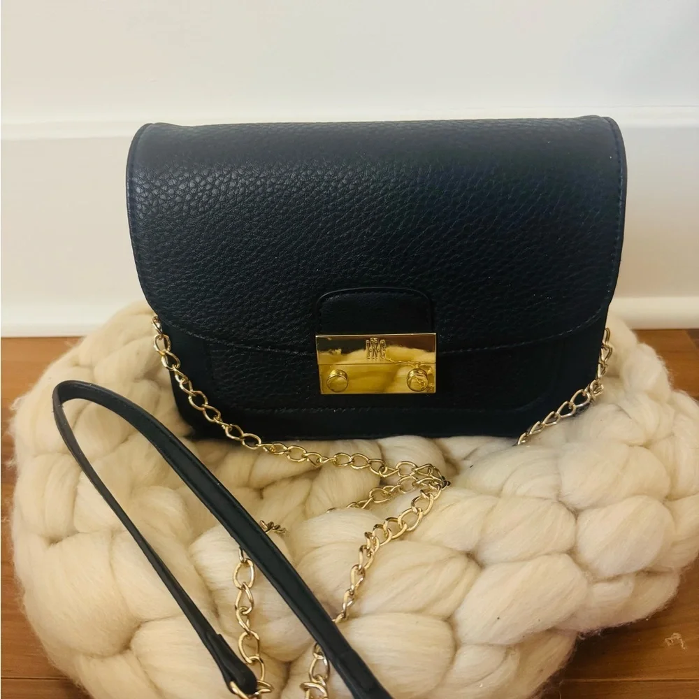 Inc Chic Black Bag with chain strap